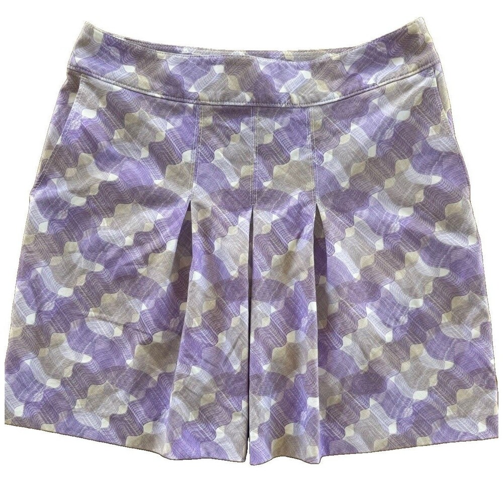 Annika Cutter & Buck Golf Skort Women sz 4 purple Geometric activewear EUC